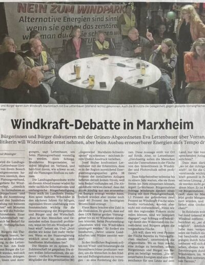 Windkraft-Debatte in Marxheim